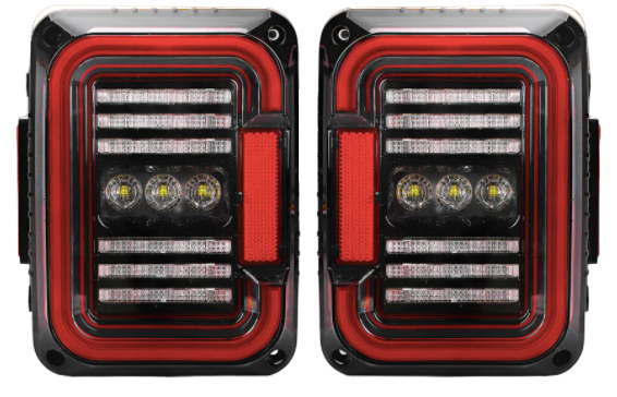 2007-2018 JK Jeep Wrangler LED Tail Lights - Lunar Series