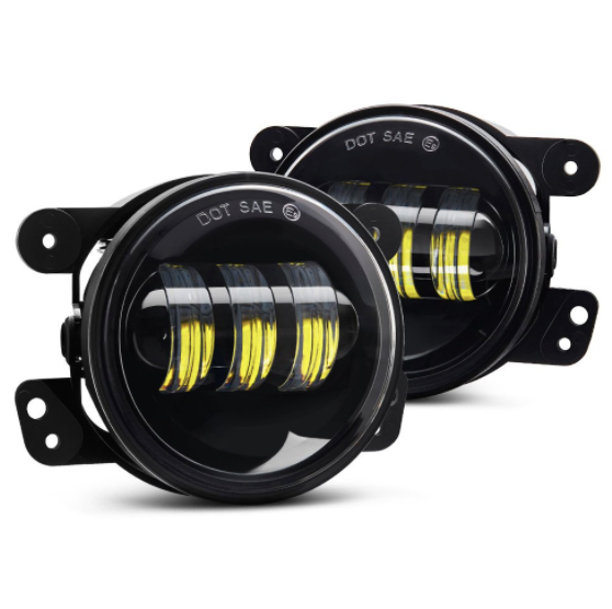 4" Round Classic Jeep Wrangler LED Fog Lights