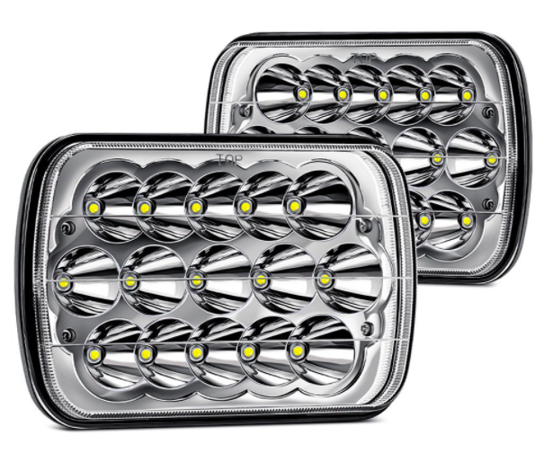 5"x7" Jeep YJ LED headlight & Jeep XJ LED headlight - Honeycomb Projector style