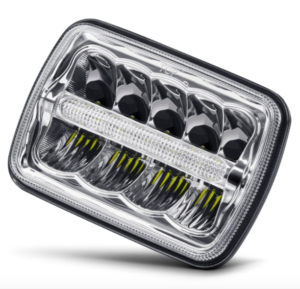 5"x7" Jeep YJ LED headlight & Jeep XJ LED headlight - Center Bar Style