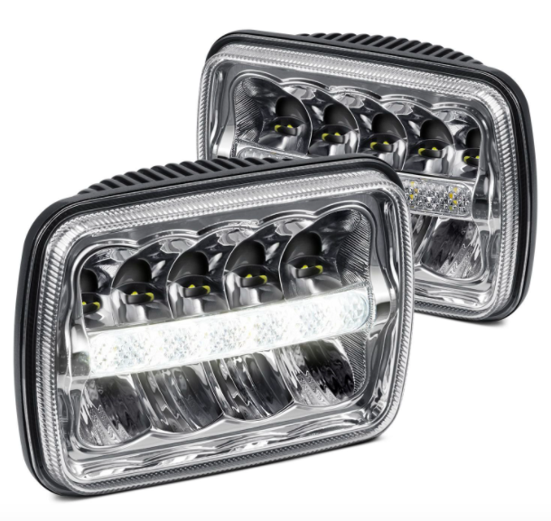 5"x7" Jeep YJ LED headlight & Jeep XJ LED headlight - Center Bar Style