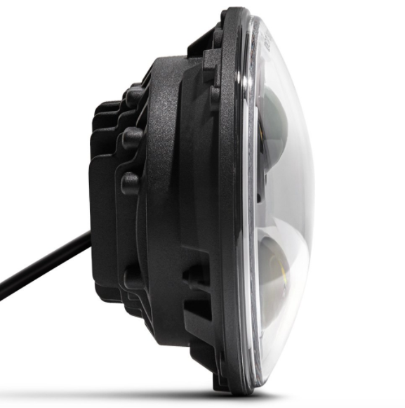 7" Jeep Wrangler LED Headlights - Black Semi Jeep Halos