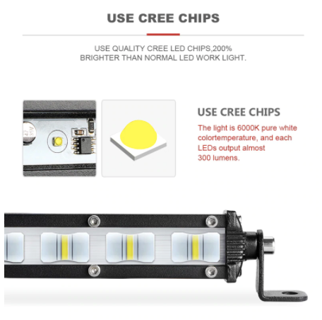 7” Slim LED Light Bar - Flood/Spot Beam Options Jeep Wrangler Light Bar