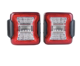 2018+ JL Jeep Wrangler LED Tail Light - Clear Red