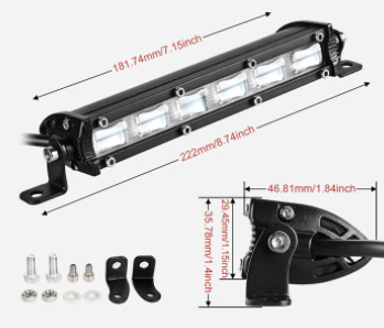 7” Slim LED Light Bar - Flood/Spot Beam Options Jeep Wrangler Light Bar