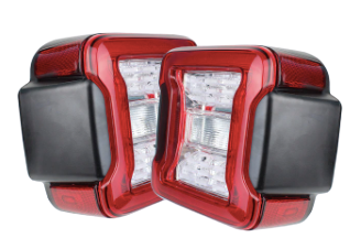 2018+ JL Jeep Wrangler LED Tail Light - Clear Red