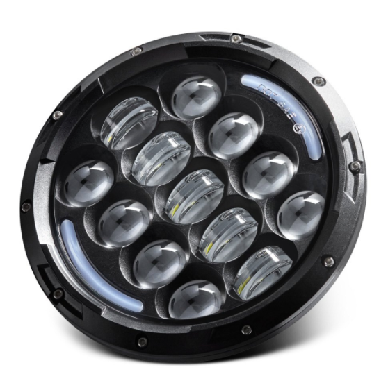 7" Jeep Wrangler LED Headlights - Black Mojave Series